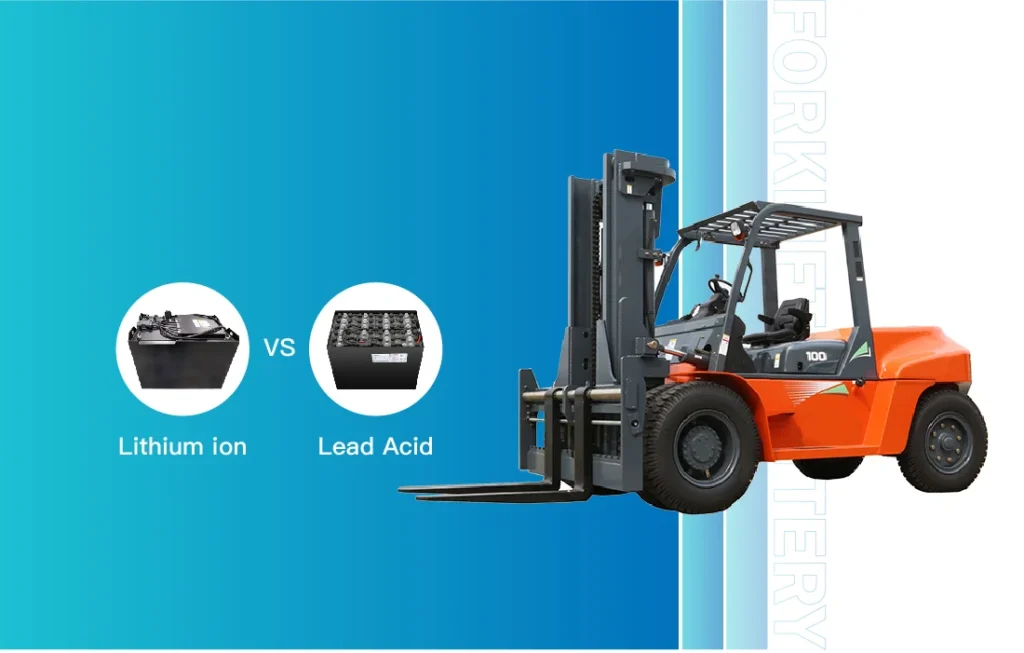 Two types of forklift battery- lead acid & Lithium batteries